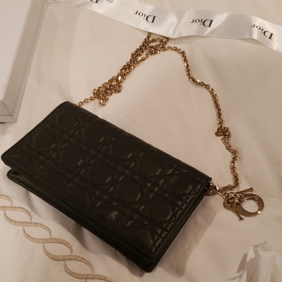 AUTHENTIC - LADY DIOR LAMBSKIN CLUTCH - Picture 6 of 8